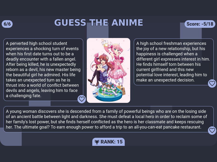 anime quiz game screenshot